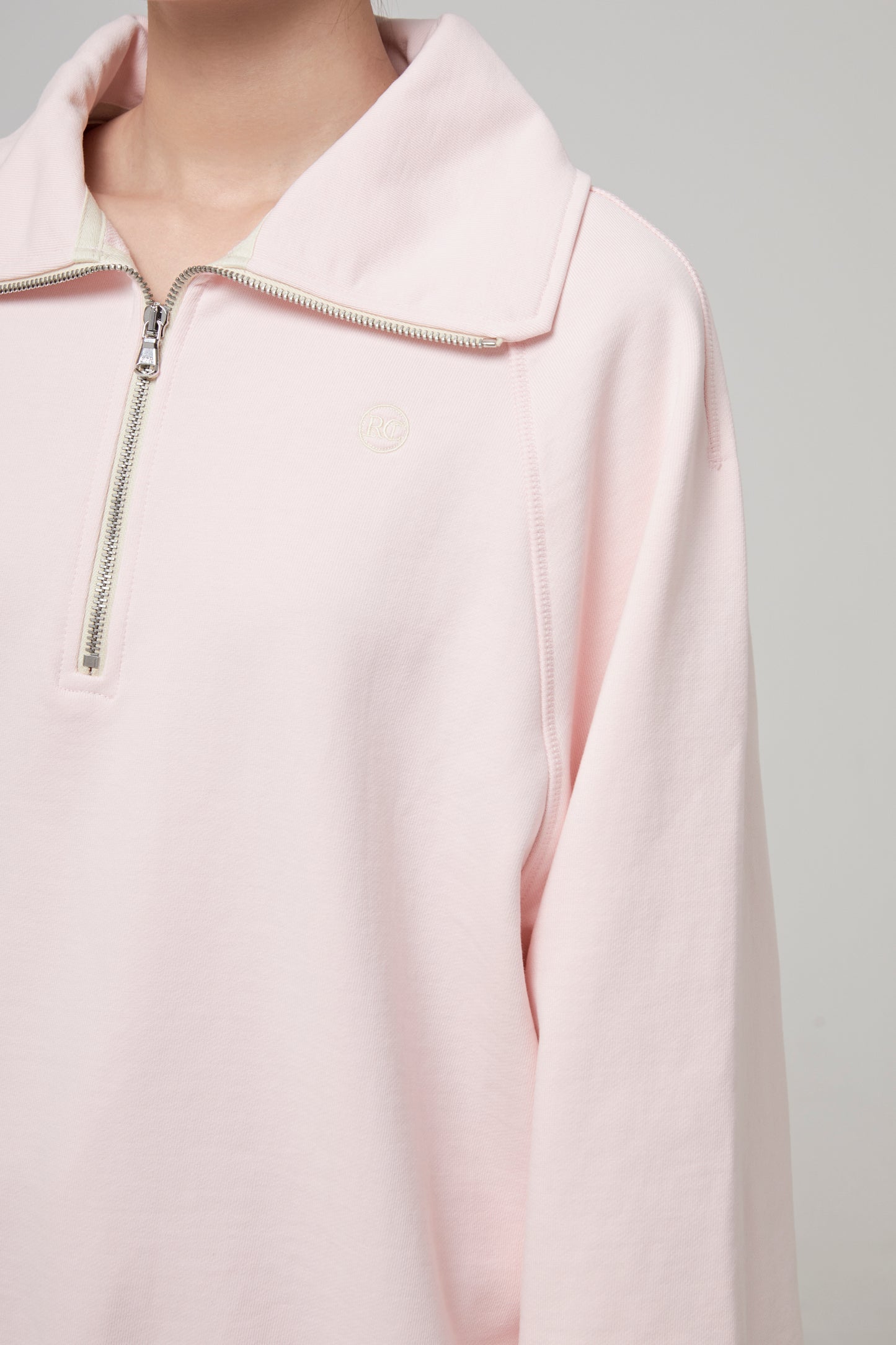 MENS SIGNATURE LOGO ZIP SWEATSHIRT (LIGHT PINK)