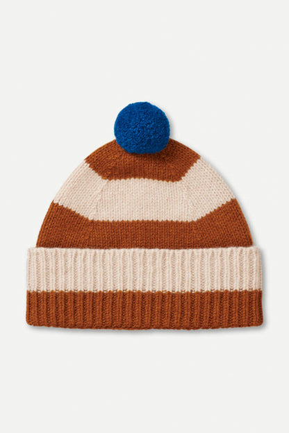 Stripe Pompom Hat