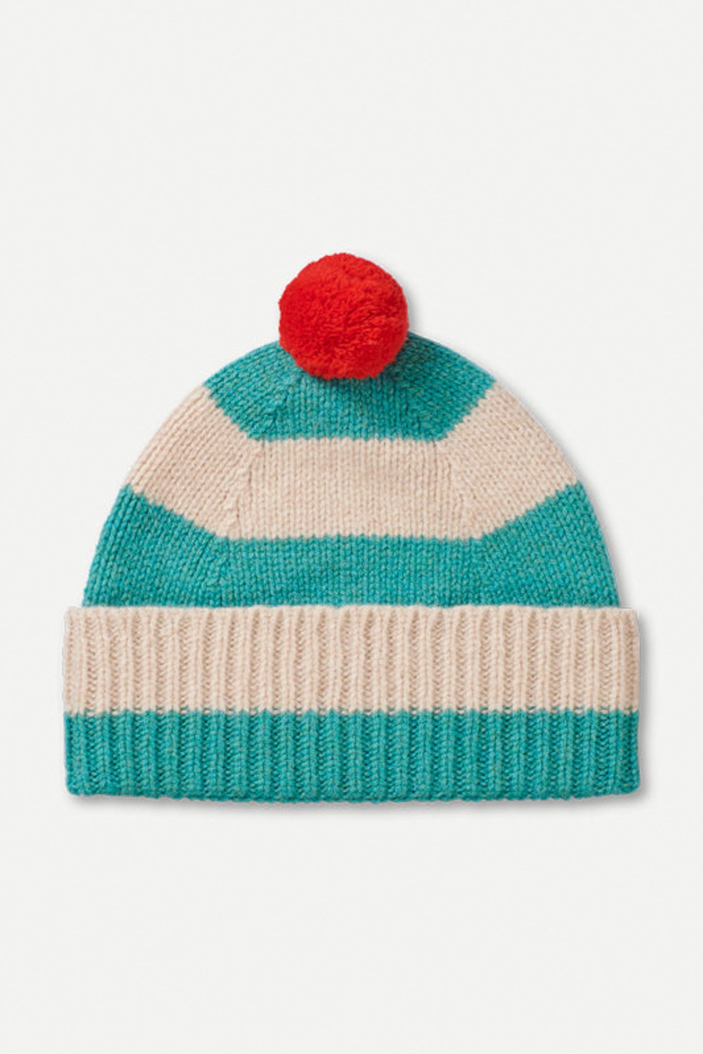 Stripe Pompom Hat