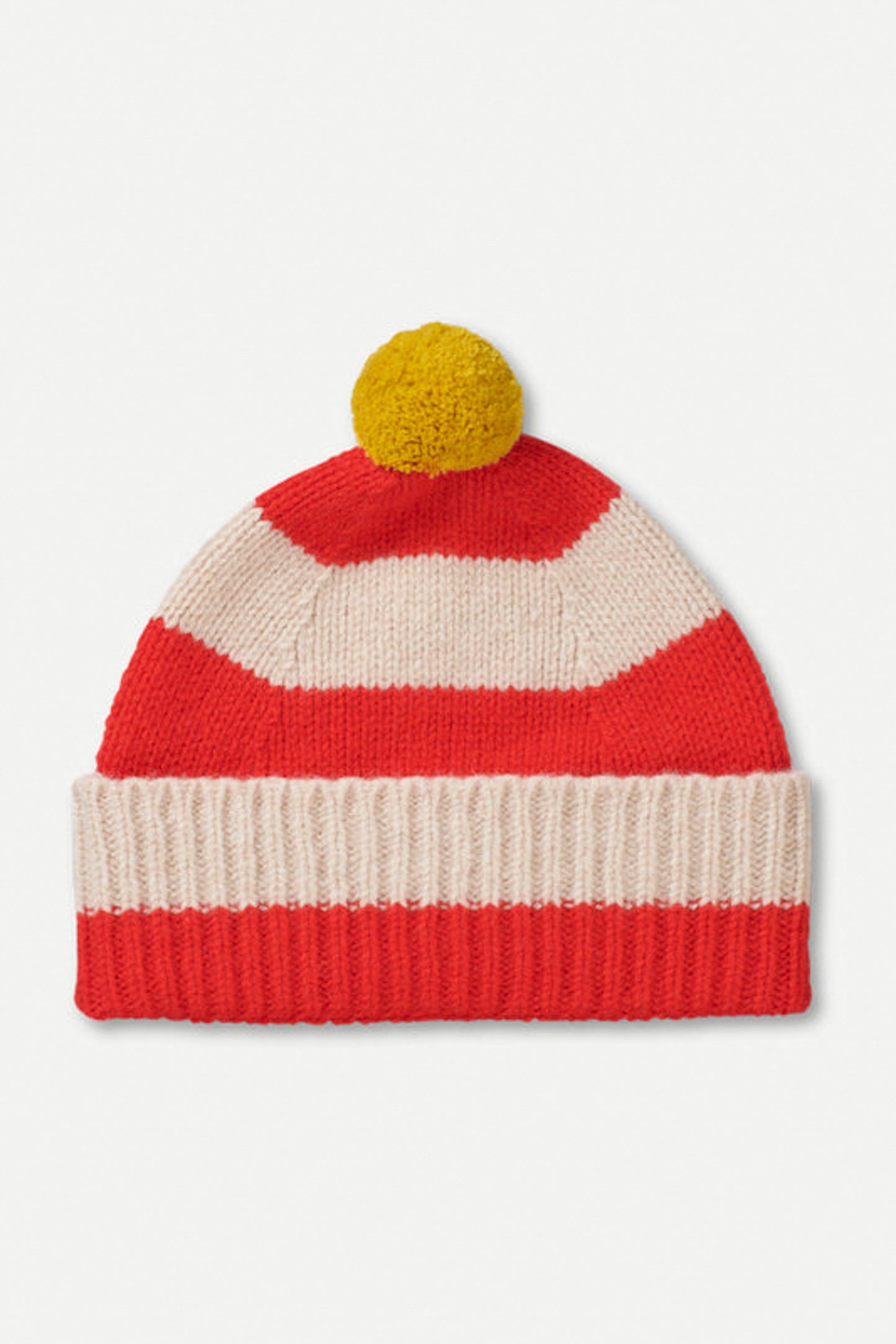 Stripe Pompom Hat