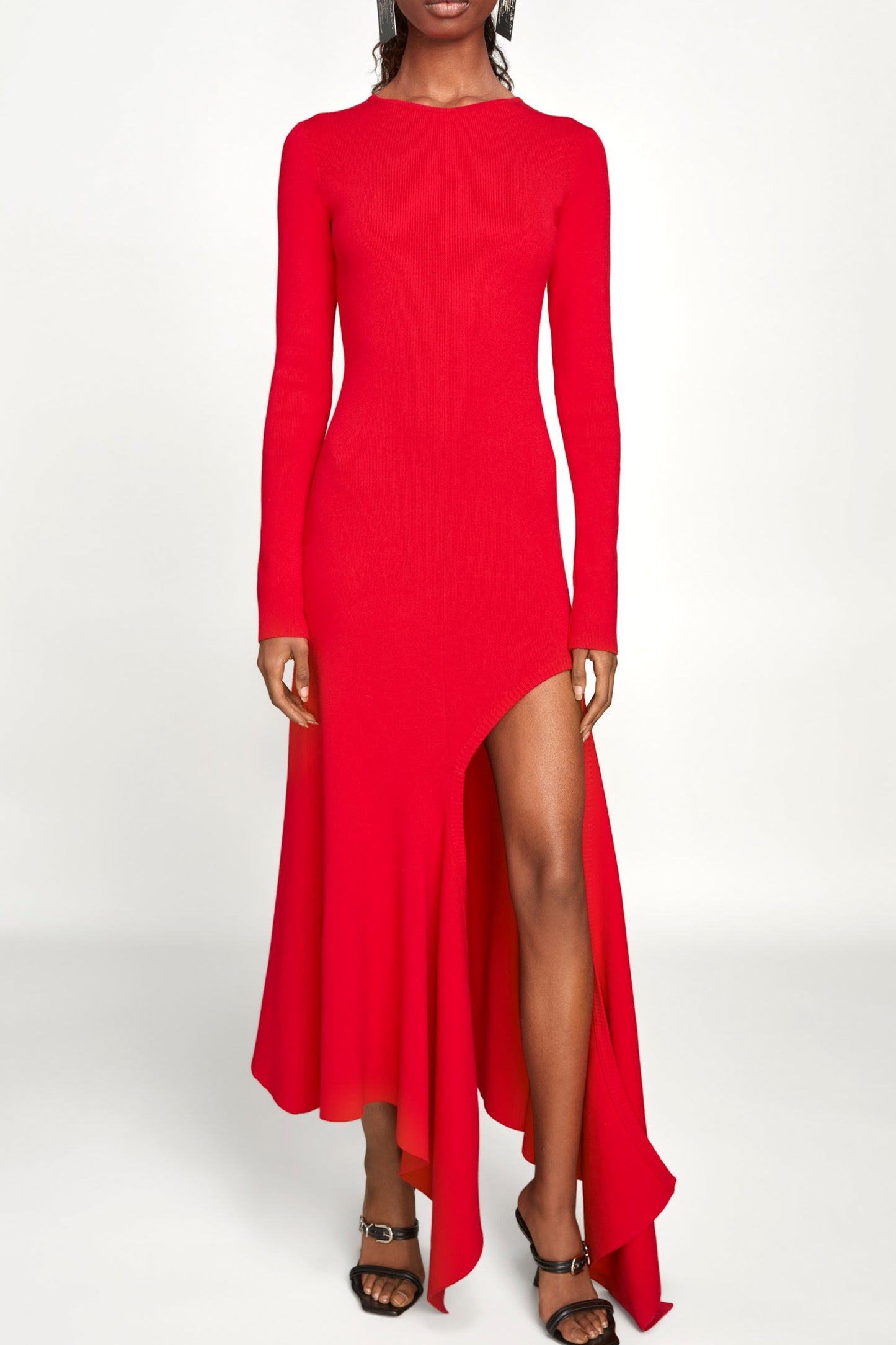 HIGH SLIT LONG SLEEVE DRESS