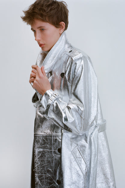 PIERRE LEATHER TRENCH