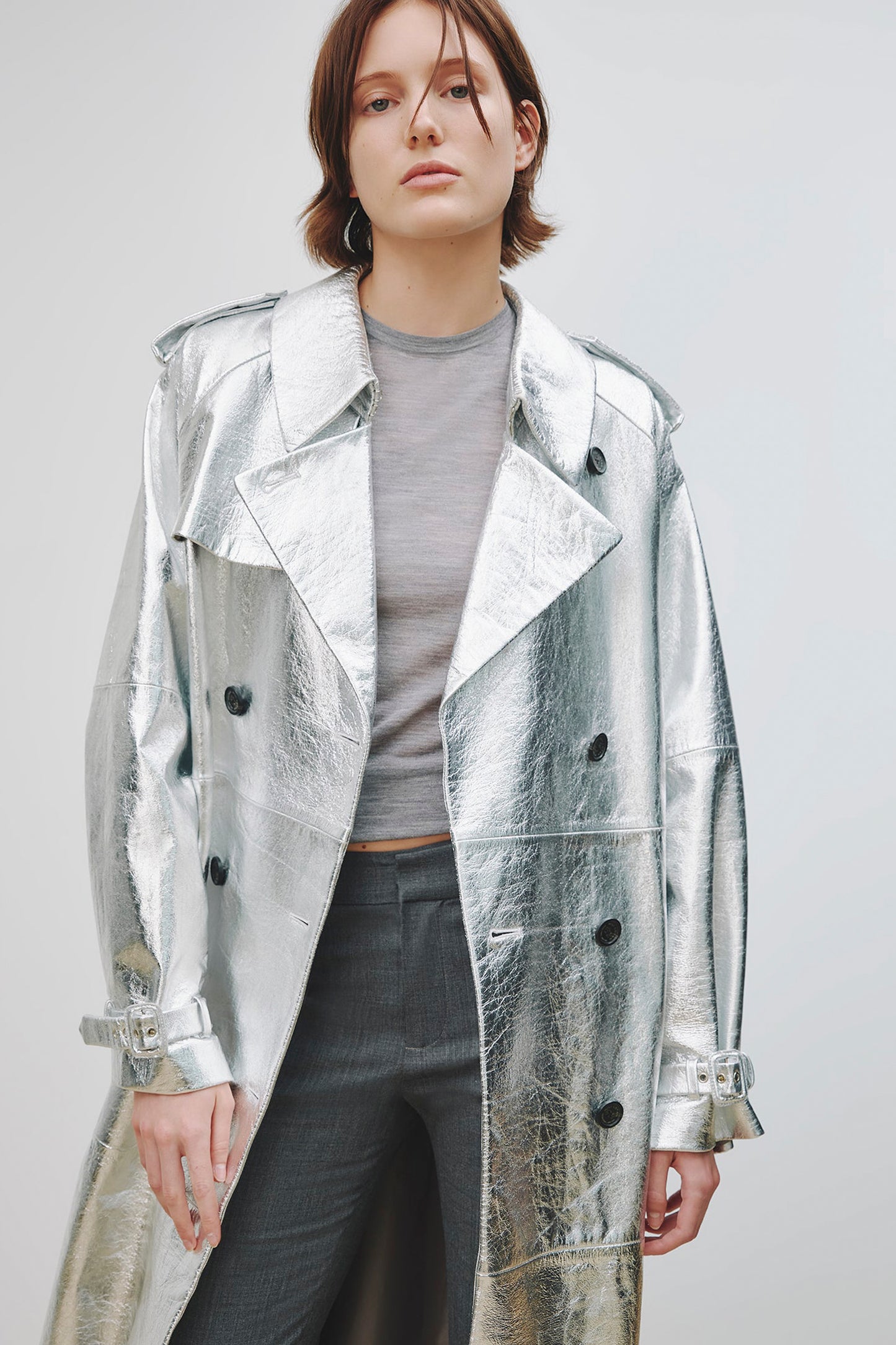 PIERRE LEATHER TRENCH
