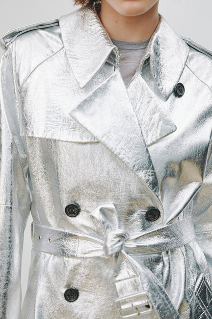 PIERRE LEATHER TRENCH