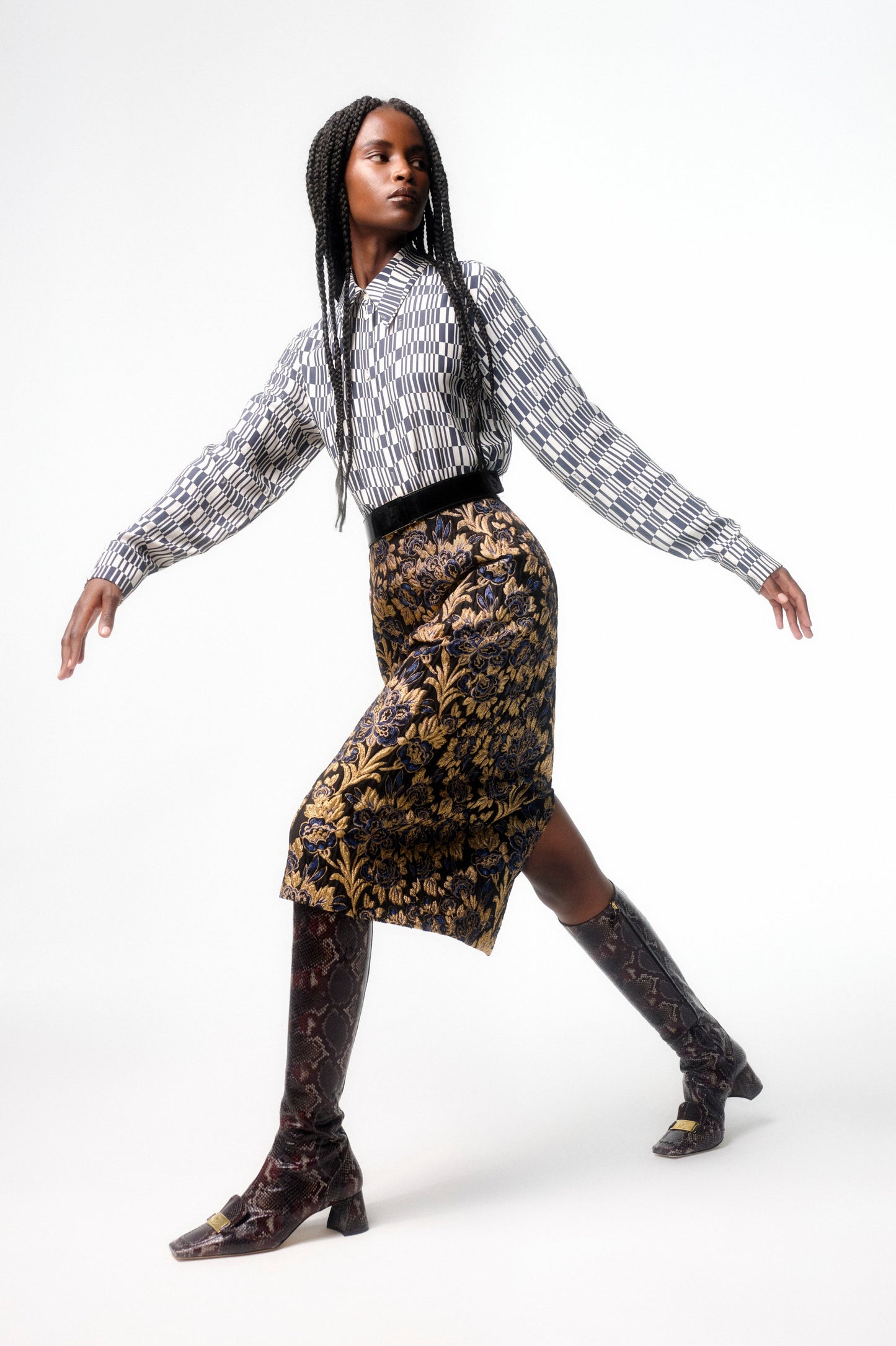 PENCIL SKIRT IN BROCADE