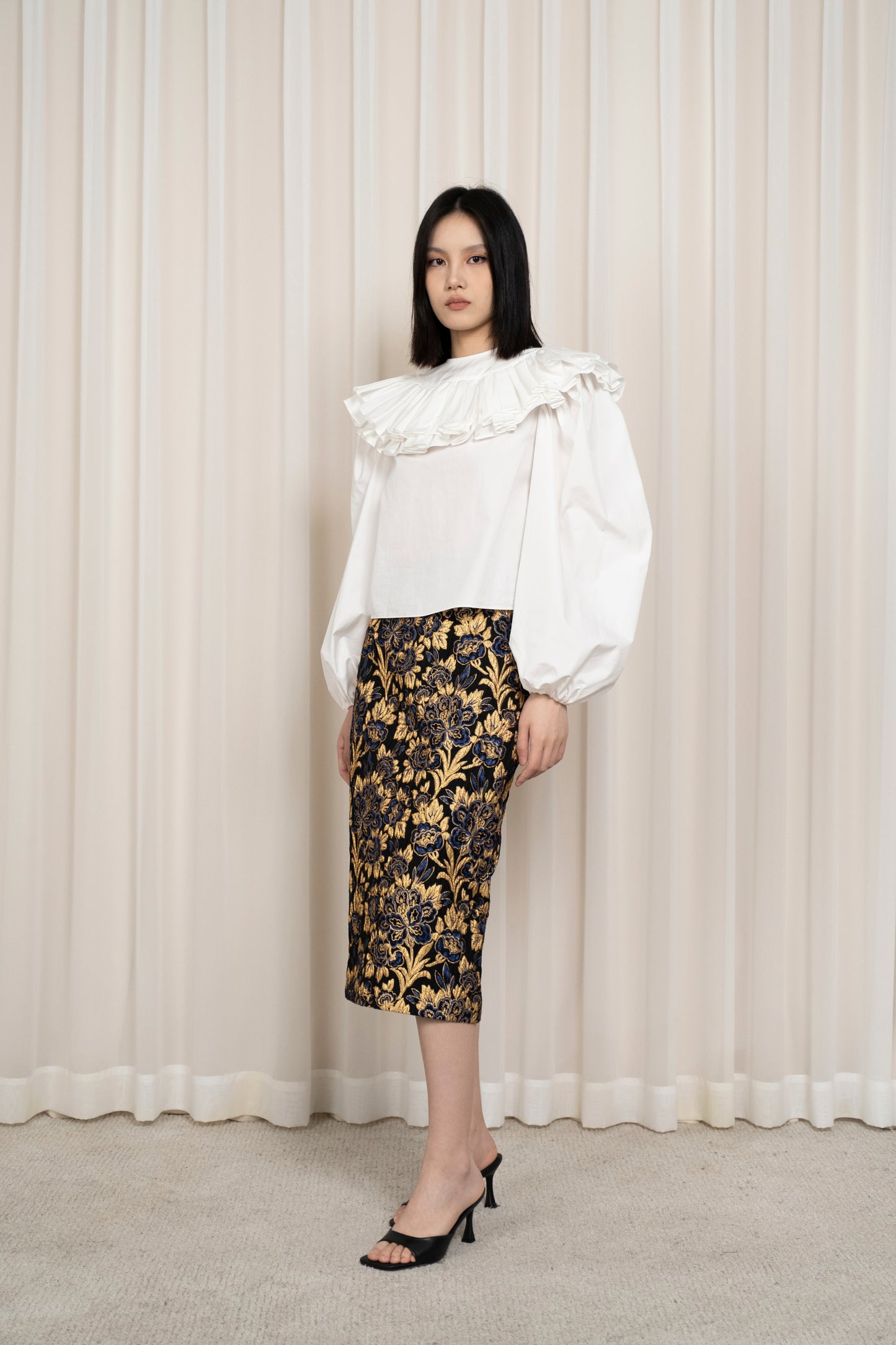 PENCIL SKIRT IN BROCADE