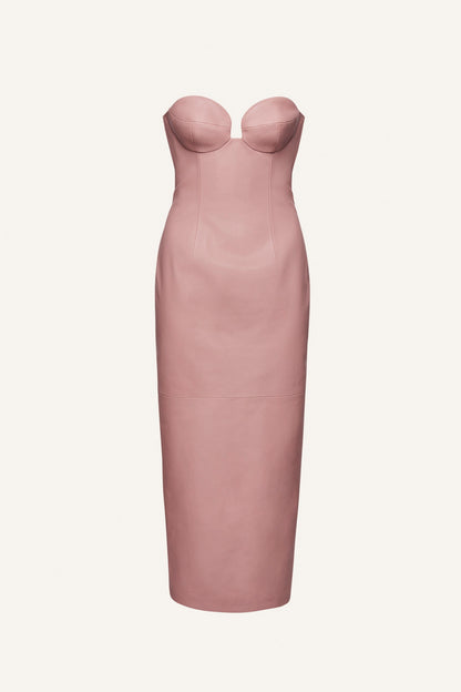 LEATHER 09 DRESS PINK