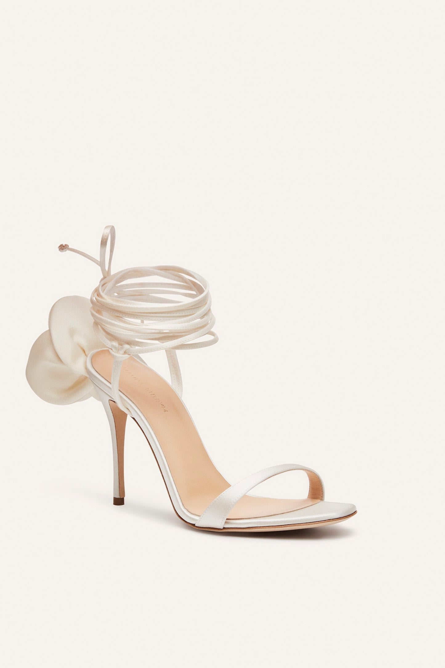 FLOWER SHOES IVORY SATIN