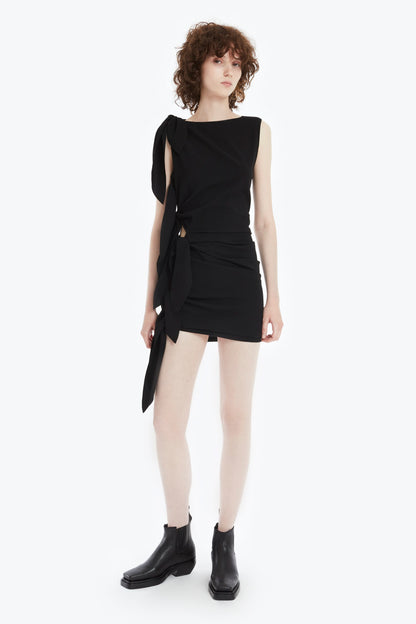 SLEEVELESS MINI DRESS WITH SIDE TIES