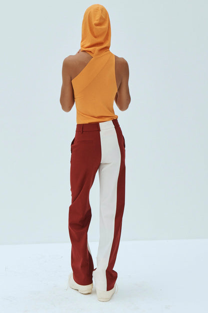 ASYMMETRICAL KNIT HOODIE