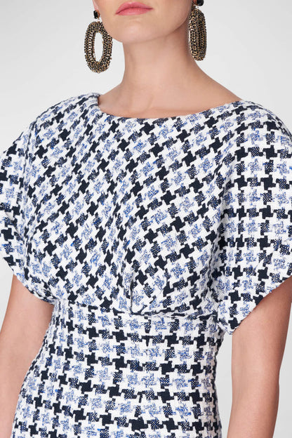S/S FITTED MIDI DRESS W/ FLARE SKIRT HEM