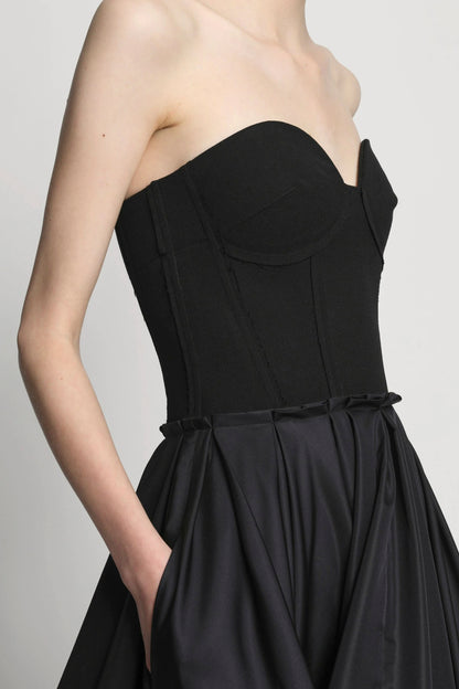 Silk Nylon Taffeta Bustier Dress