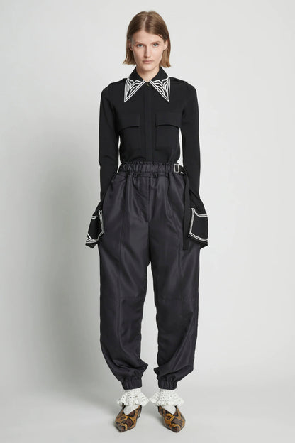 Silk Nylon Taffeta Pull On Pant