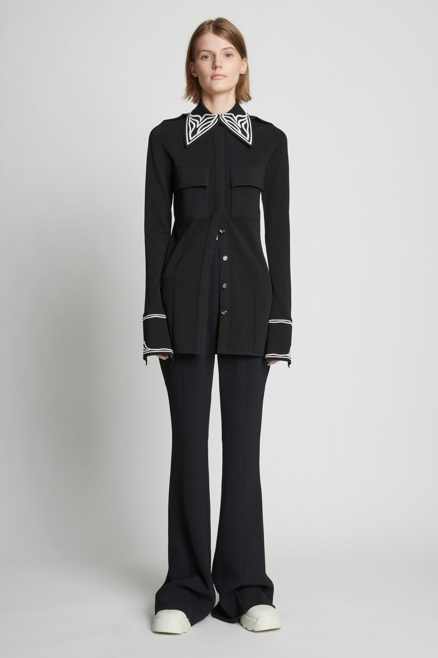 Cloque Jacquard Knit Shirt