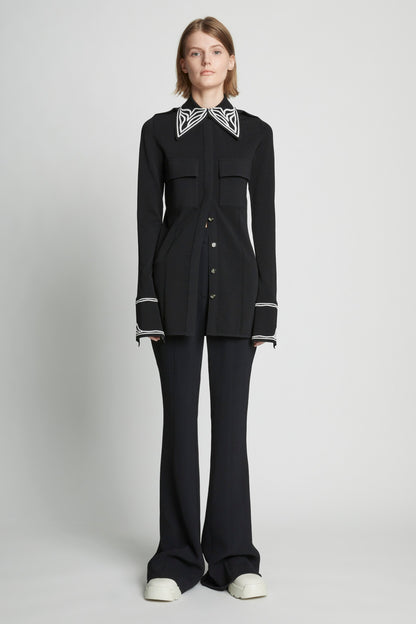 Cloque Jacquard Knit Shirt