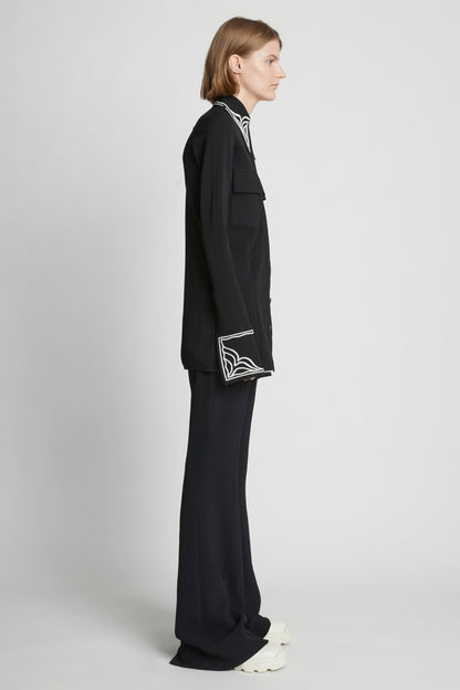 Cloque Jacquard Knit Shirt