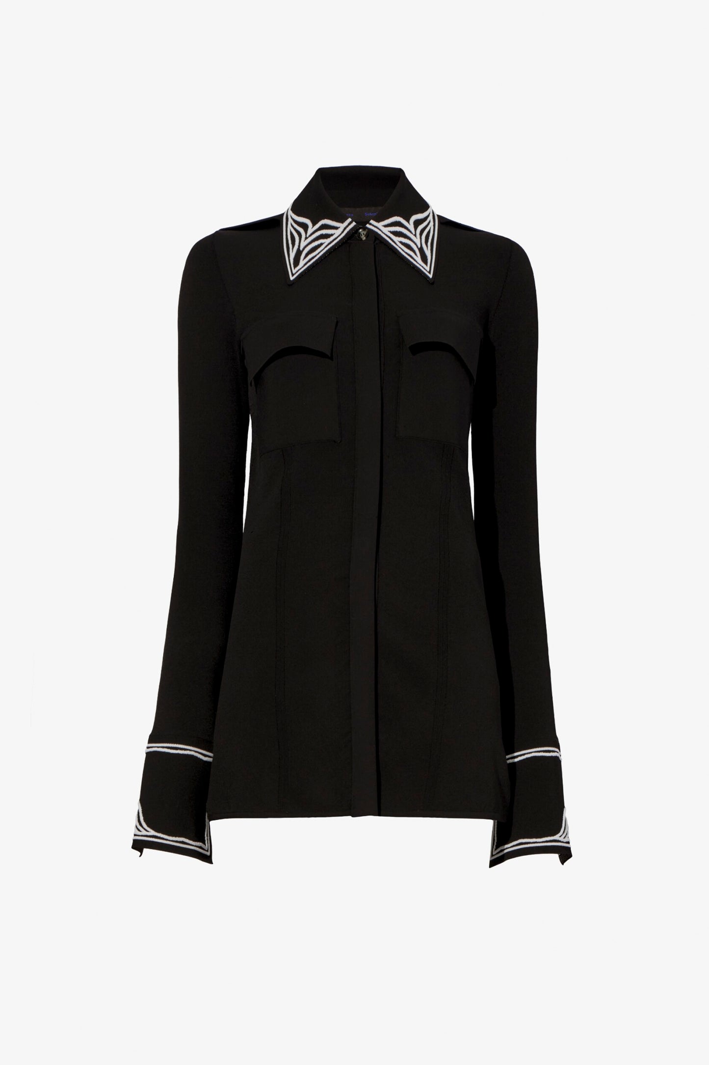 Cloque Jacquard Knit Shirt