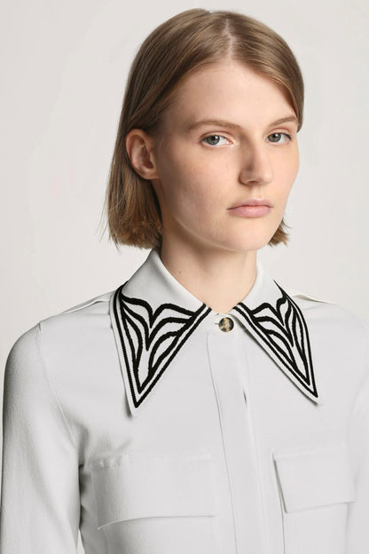 Cloque Jacquard Knit Shirt