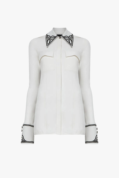 Cloque Jacquard Knit Shirt