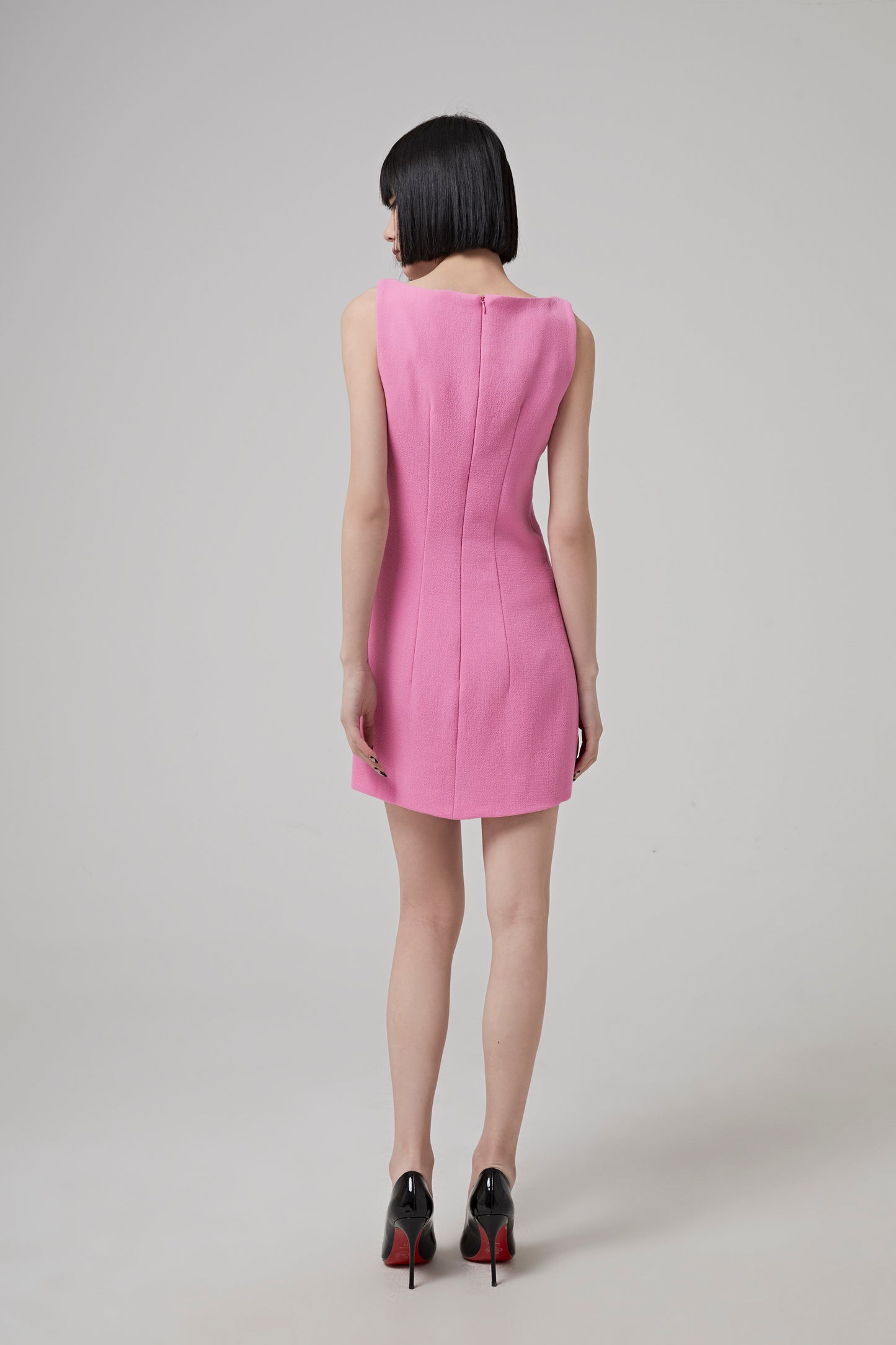 Sleeveless Wool Mini Dress with Pockets