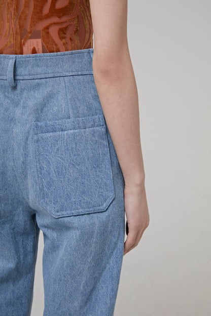 Mid-Waist Denim Pants