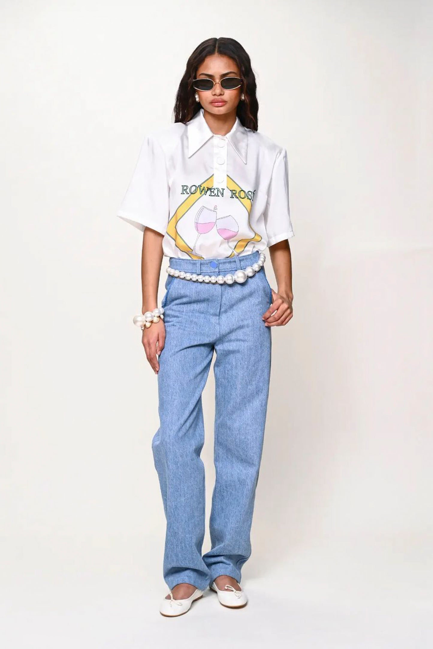 Mid-Waist Denim Pants