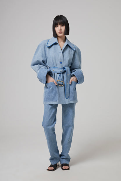 Mid-Waist Denim Pants