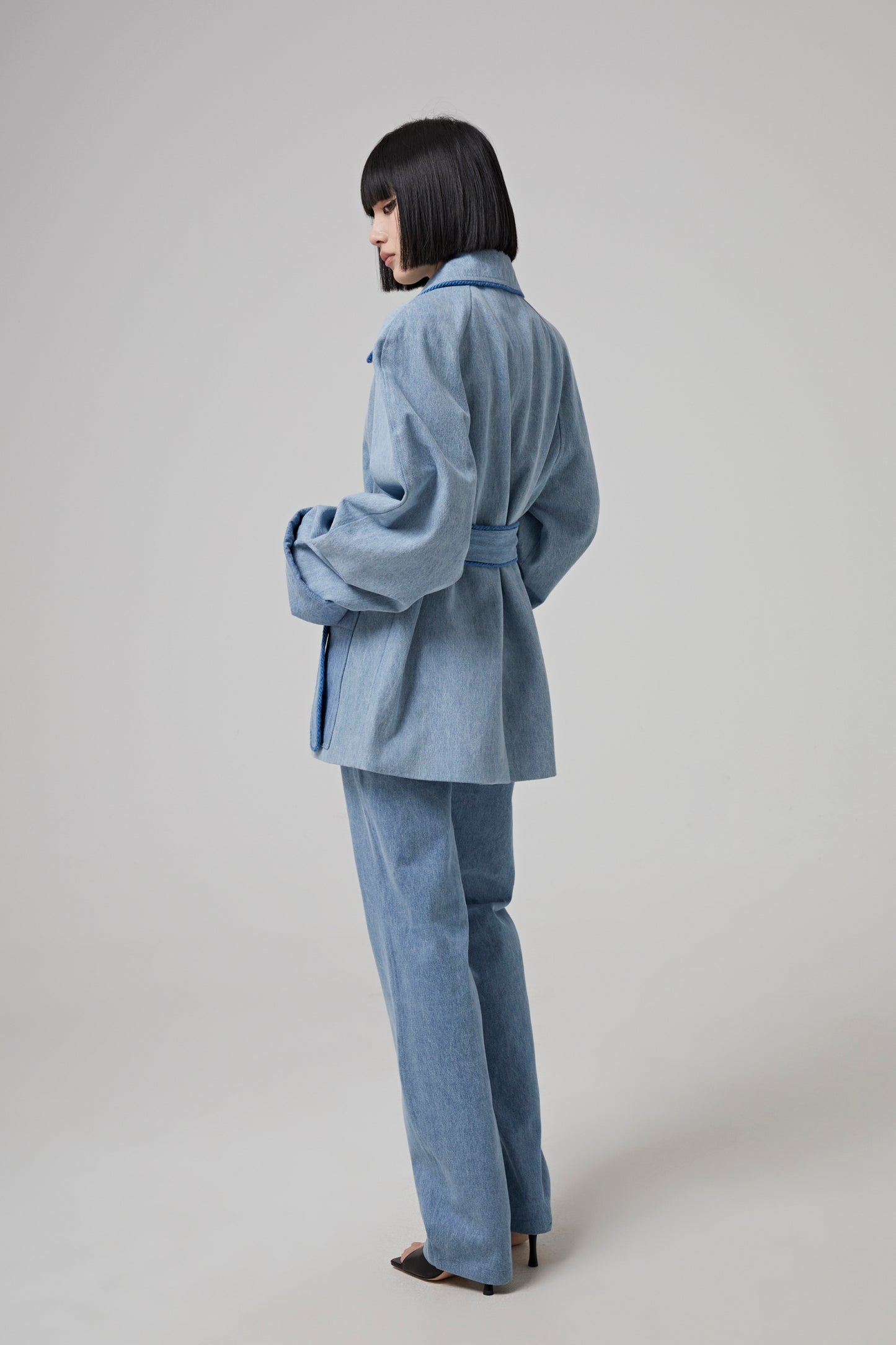 Mid-Waist Denim Pants