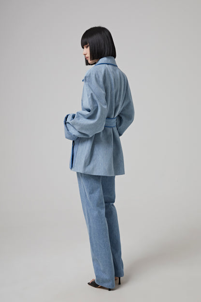 Mid-Waist Denim Pants