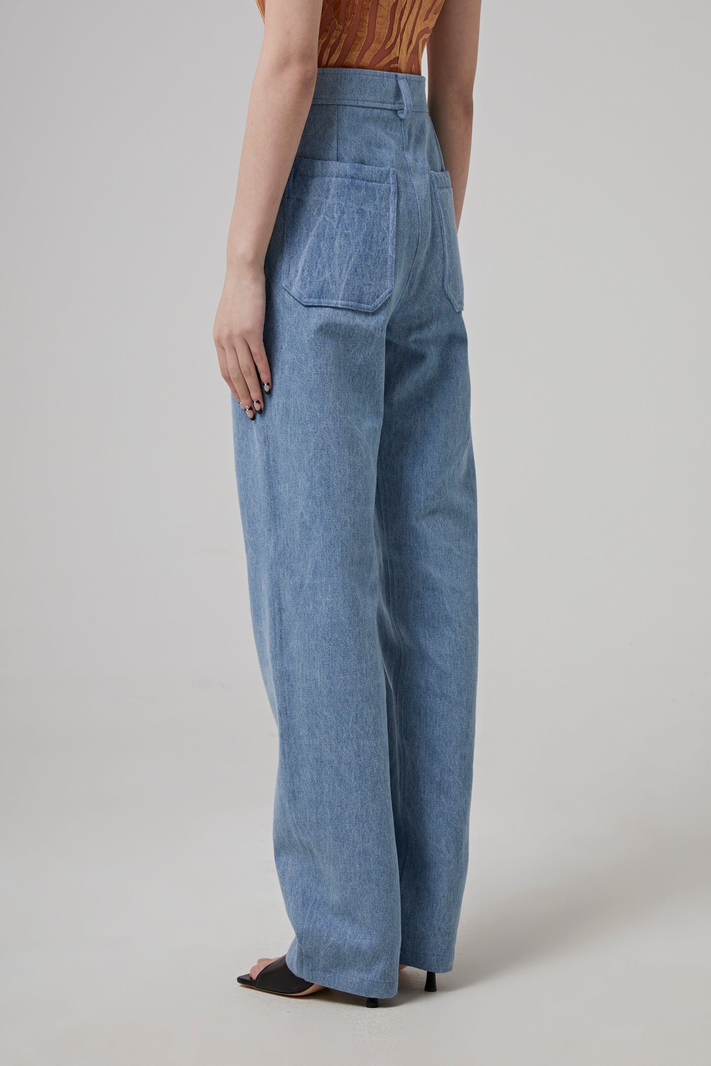 Mid-Waist Denim Pants