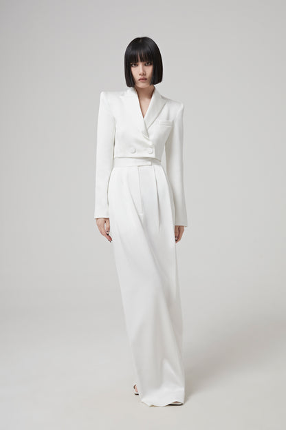 PURE WHITE SLIT LONG SKIRT
