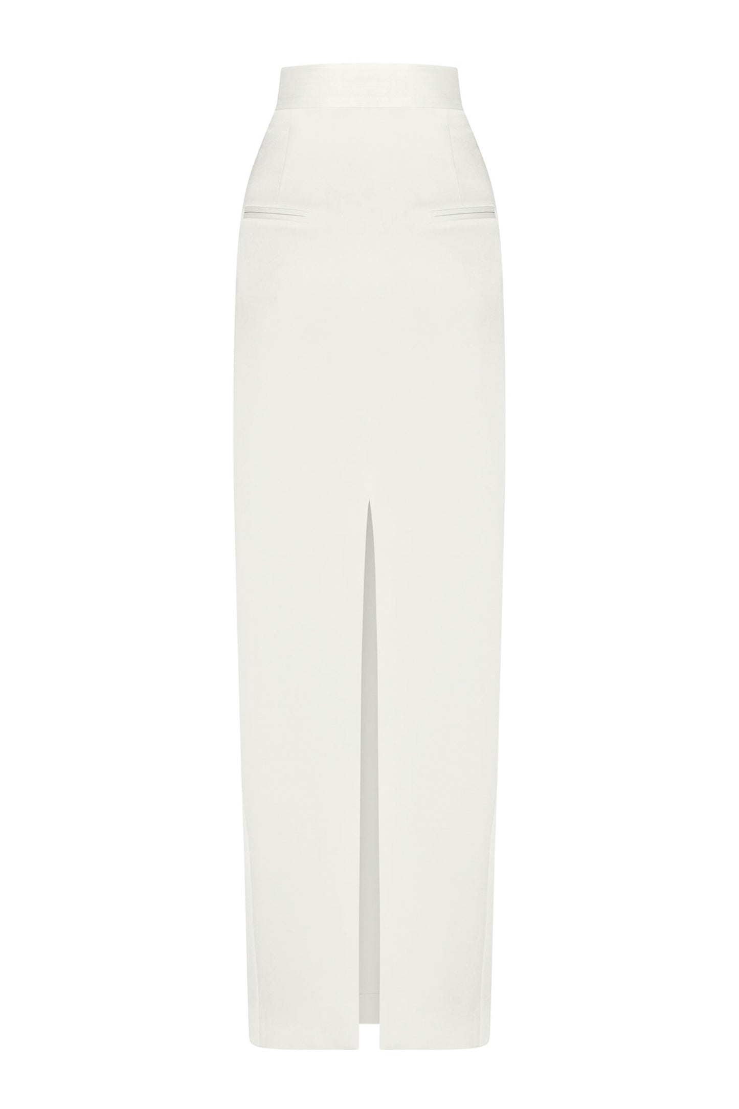 PURE WHITE SLIT LONG SKIRT