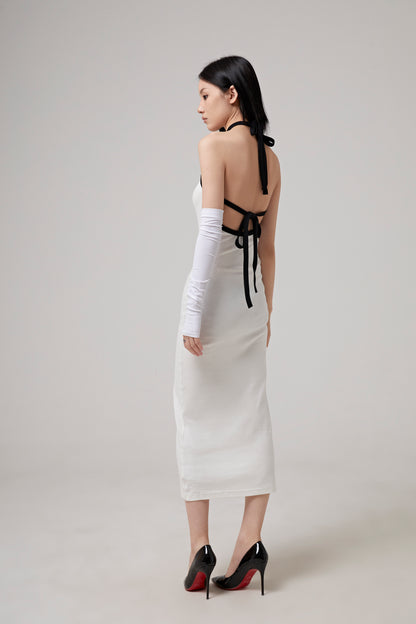 LONG CONTRAST DRESS