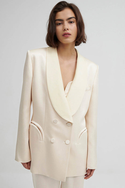 Novalis Ivory Heart Smoking Blazer