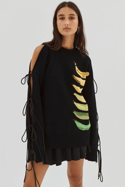 BANANA FOIL PRINTED SWEATER