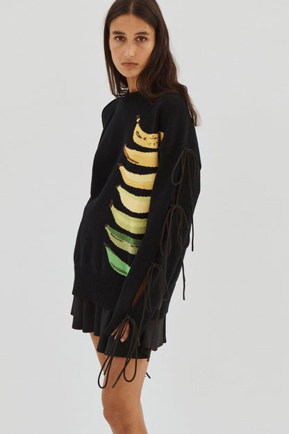 BANANA FOIL PRINTED SWEATER