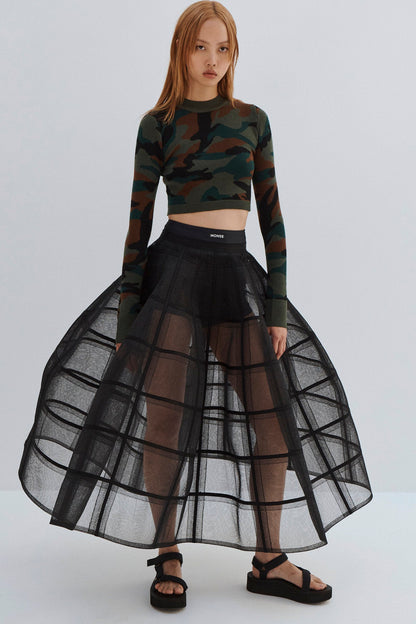CAMO CROPPED SWEATER