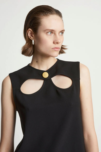 Matte Viscose Crepe Cut Out Top
