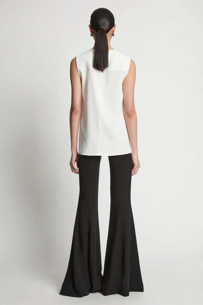 Matte Viscose Crepe Cut Out Top