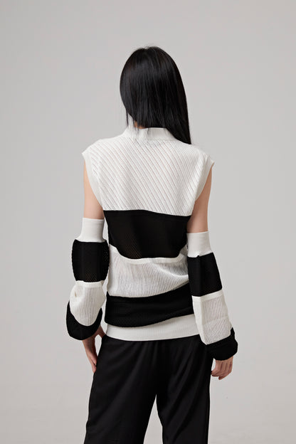 CUT OUT OVERSIZED V NECK CARDIGAN