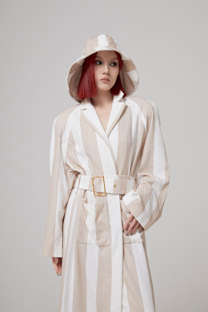 PRINTED TERRY CLOTH RAGLAN COAT
