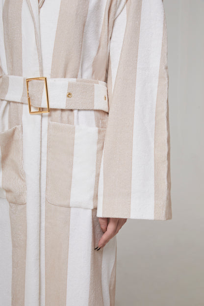 PRINTED TERRY CLOTH RAGLAN COAT