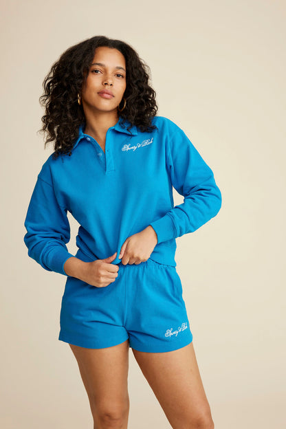 CURSIVE LOGO EMBROIDERED DISCO SHORT