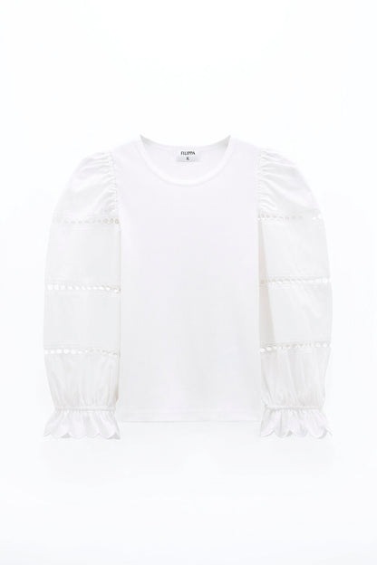 puff sleeve rib top