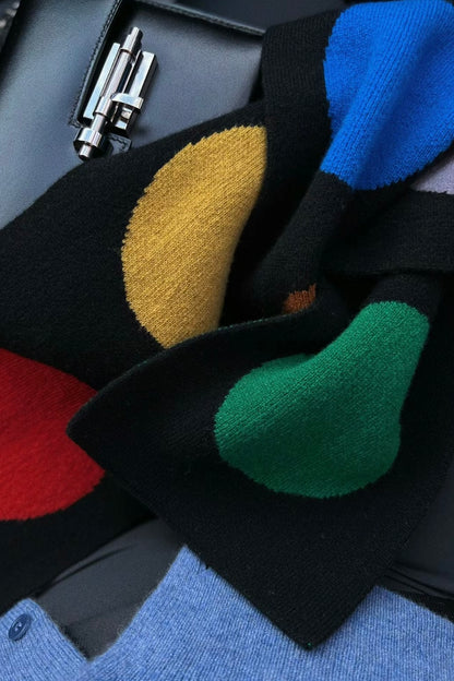 Small multicolour spot scarf