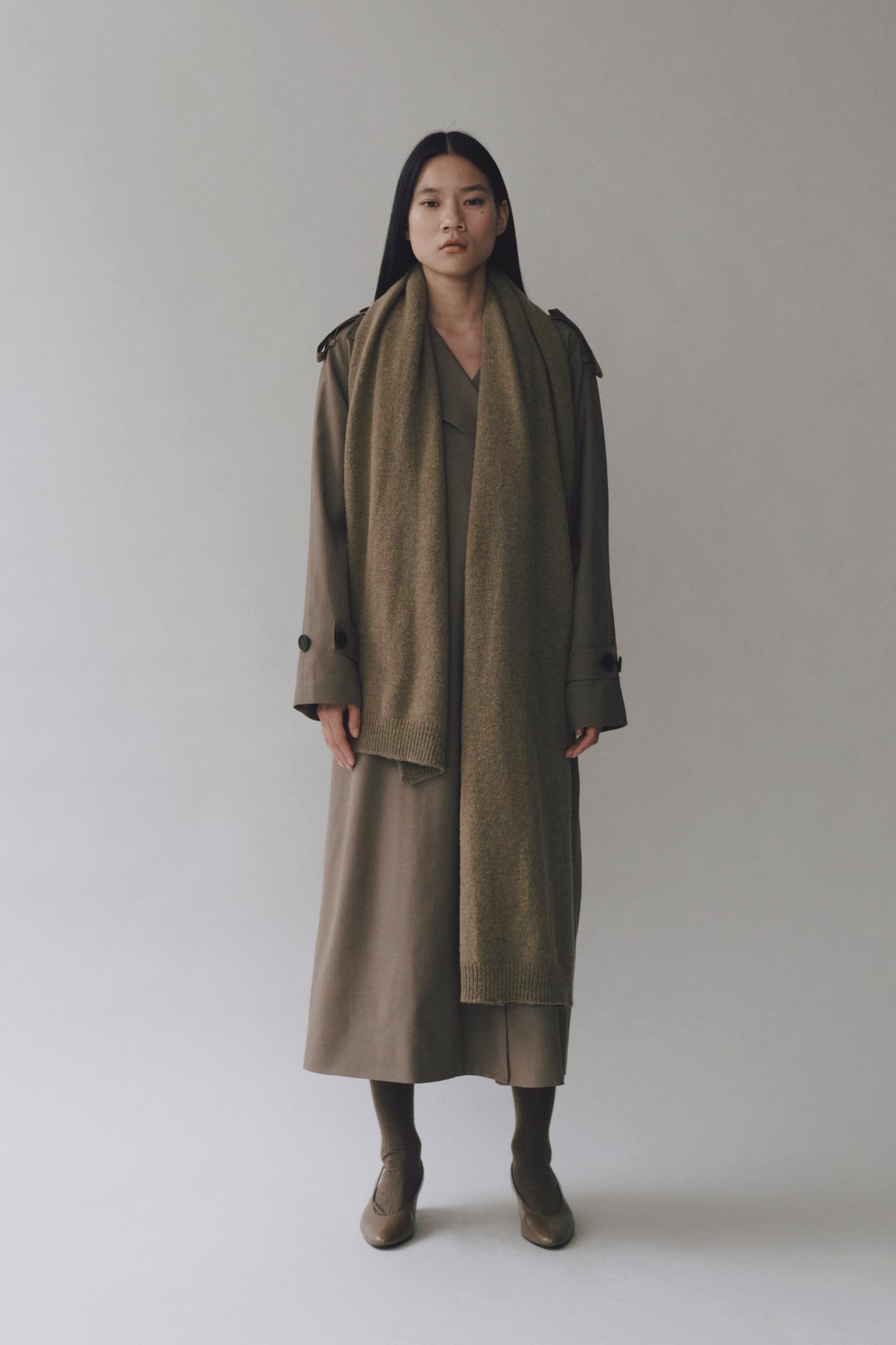 WOOL BLEND LONG TRENCH