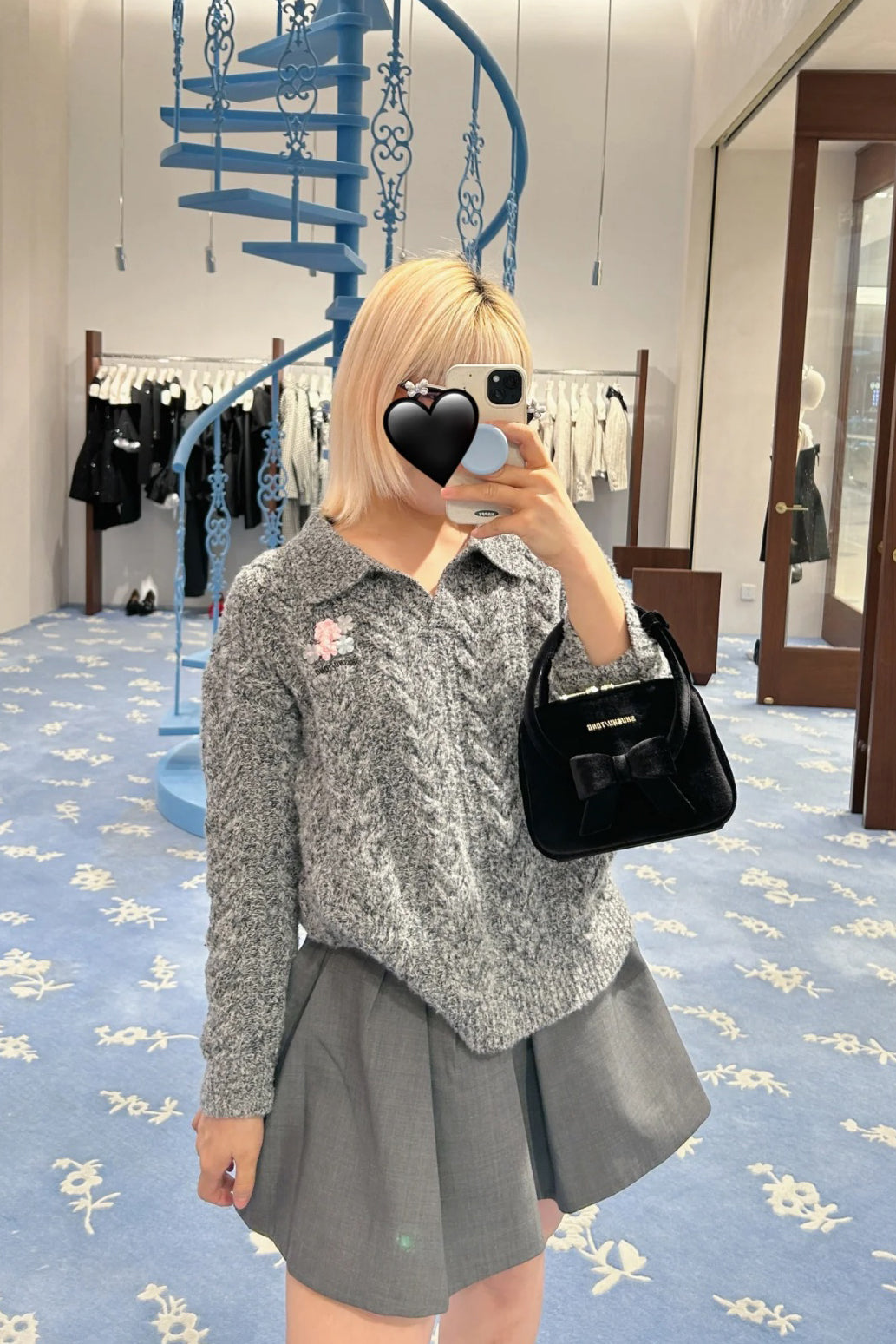 Lapel collar knit top