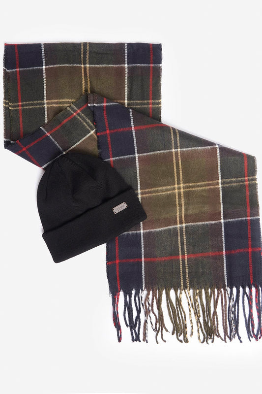 Barbour Swinton Beanie & Galingale Scarf Gift Set