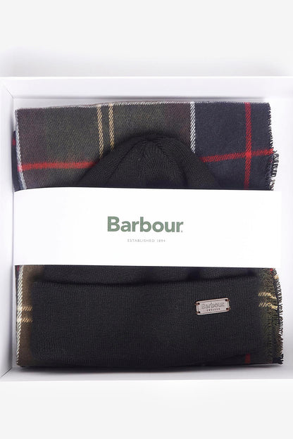 Barbour Swinton Beanie & Galingale Scarf Gift Set
