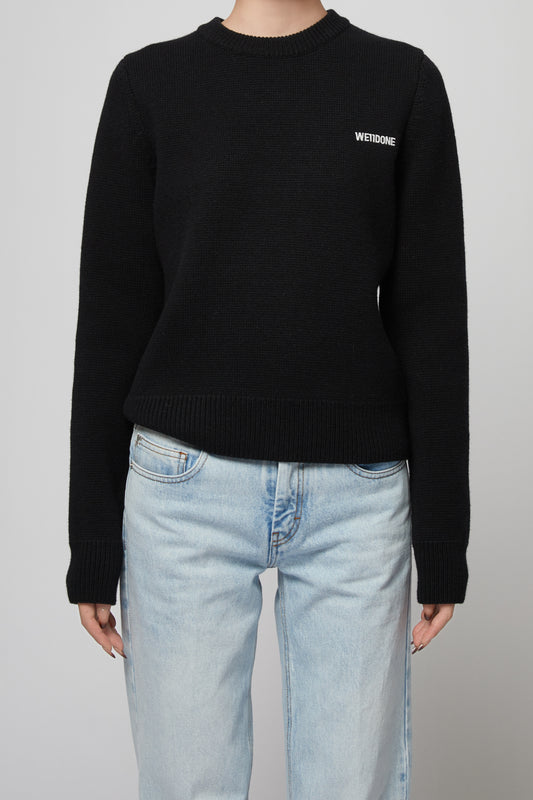 BLACK WOMENS BASIC KNIT SWEATER